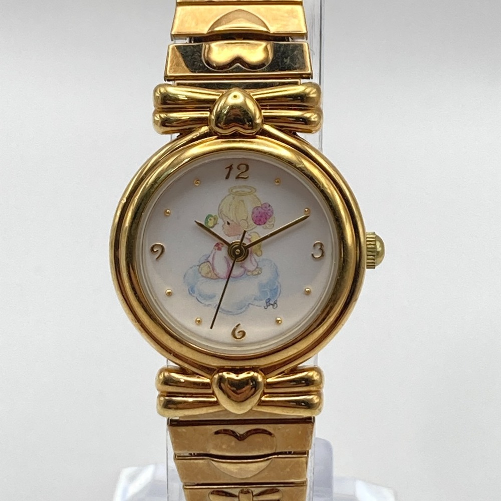 Valdawn Precious Moments Womens Watch 24mm Gold Tone Butterfly New Battery 6.25"